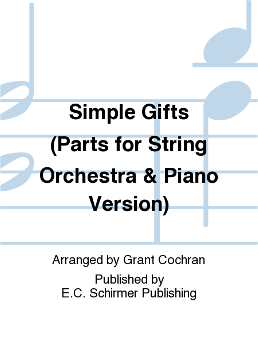 Simple Gifts (Parts for String Orchestra & Piano Version) 4-Part scores gallery preview page 1