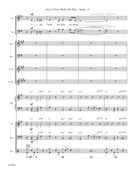 Just a Closer Walk With Thee - Brass, Saxes and Rhythm Score and Parts