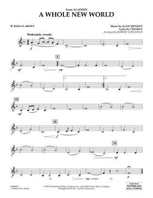 Book cover for A Whole New World (from Aladdin) (arr. Robert Longfield) - Bb Bass Clarinet