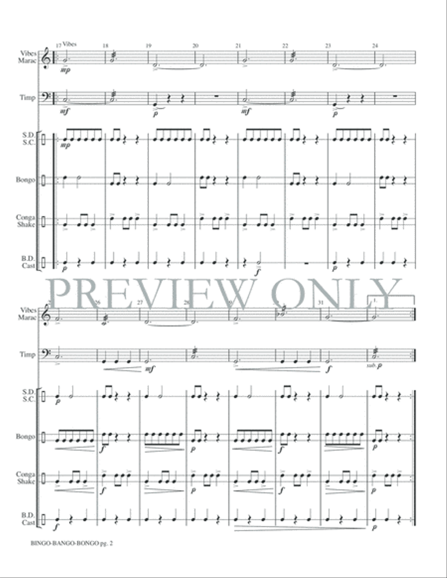 Bingo, Bango, Bongo Small Ensemble scores gallery preview page 4