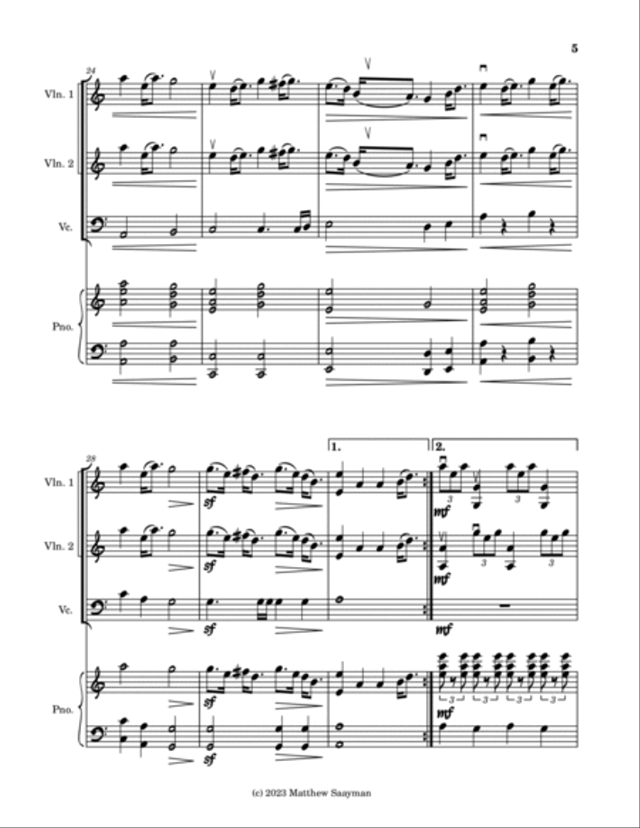 Fingal's Cave - Scottish Traditional - Violin, Piano, cello Piano Trio scores gallery preview page 5