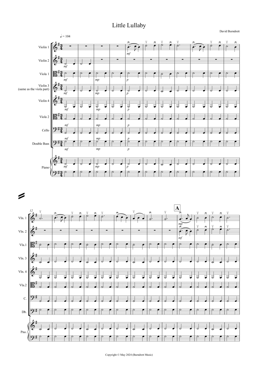 Book cover for Little Lullaby for Beginning String Orchestra