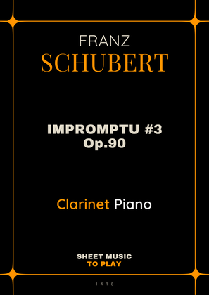 Book cover for Impromptu No.3, Op.90 - Bb Clarinet and Piano (Full Score and Parts)