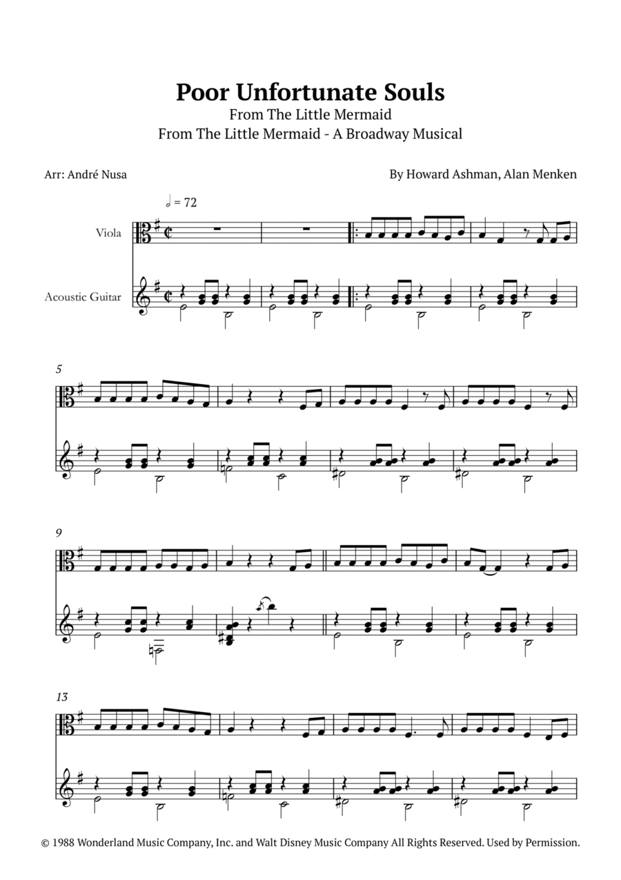 Poor Unfortunate Souls String Duet scores gallery preview page 1