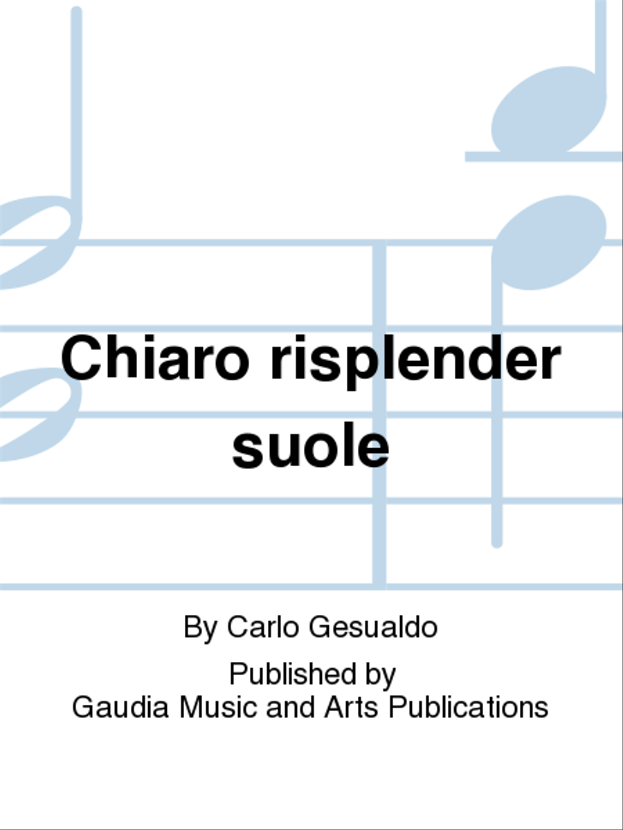 Chiaro risplender suole Choir scores gallery preview page 1