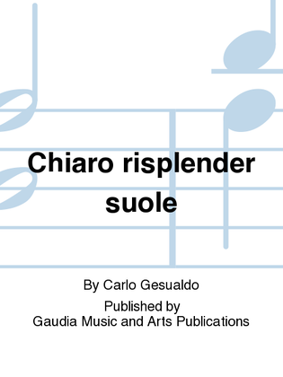 Book cover for Chiaro risplender suole
