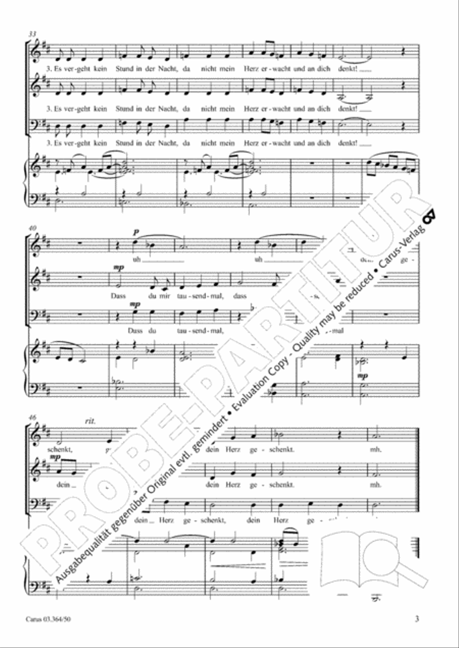 Wenn ich ein Voglein war Wenn ich ein Voglein war 3-Part scores gallery preview page 4