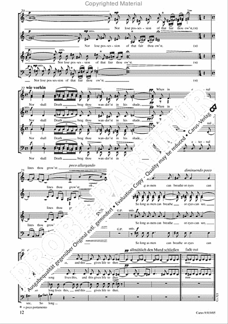 Three Sonnets against Vanity Choir scores gallery preview page 13