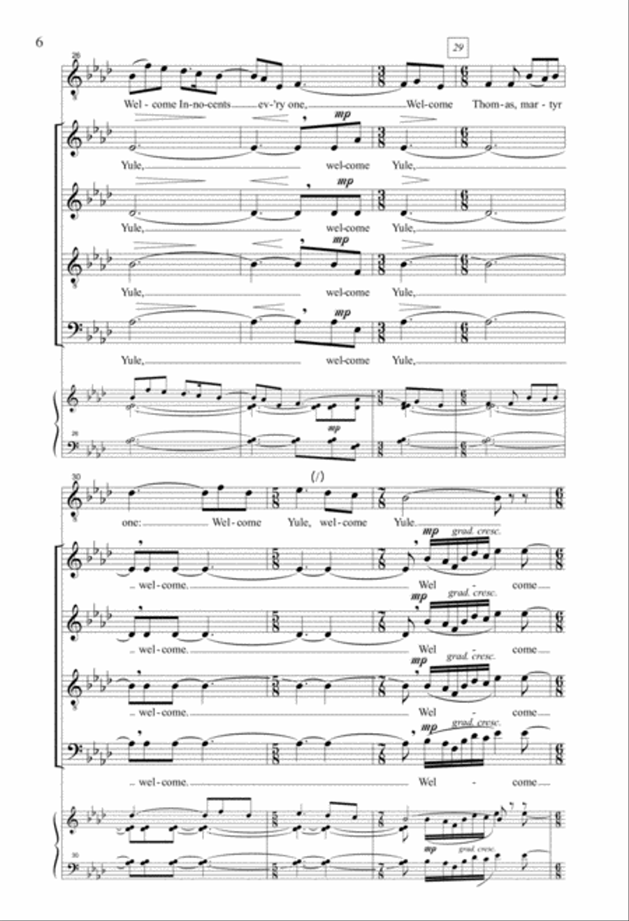Welcome Yule 4-Part scores gallery preview page 5