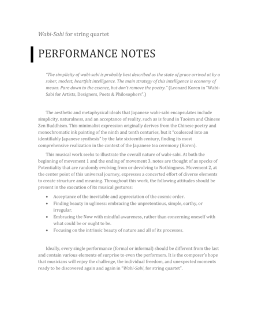 Wabi-Sabi (for string quartet) [Cello] String Quartet scores gallery preview page 2