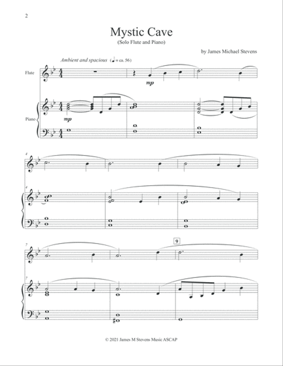 Mystic Cave - Flute & Piano Flute Solo scores gallery preview page 2