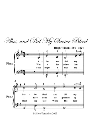 Alas and Did My Savior Bleed Easy Piano Sheet Music