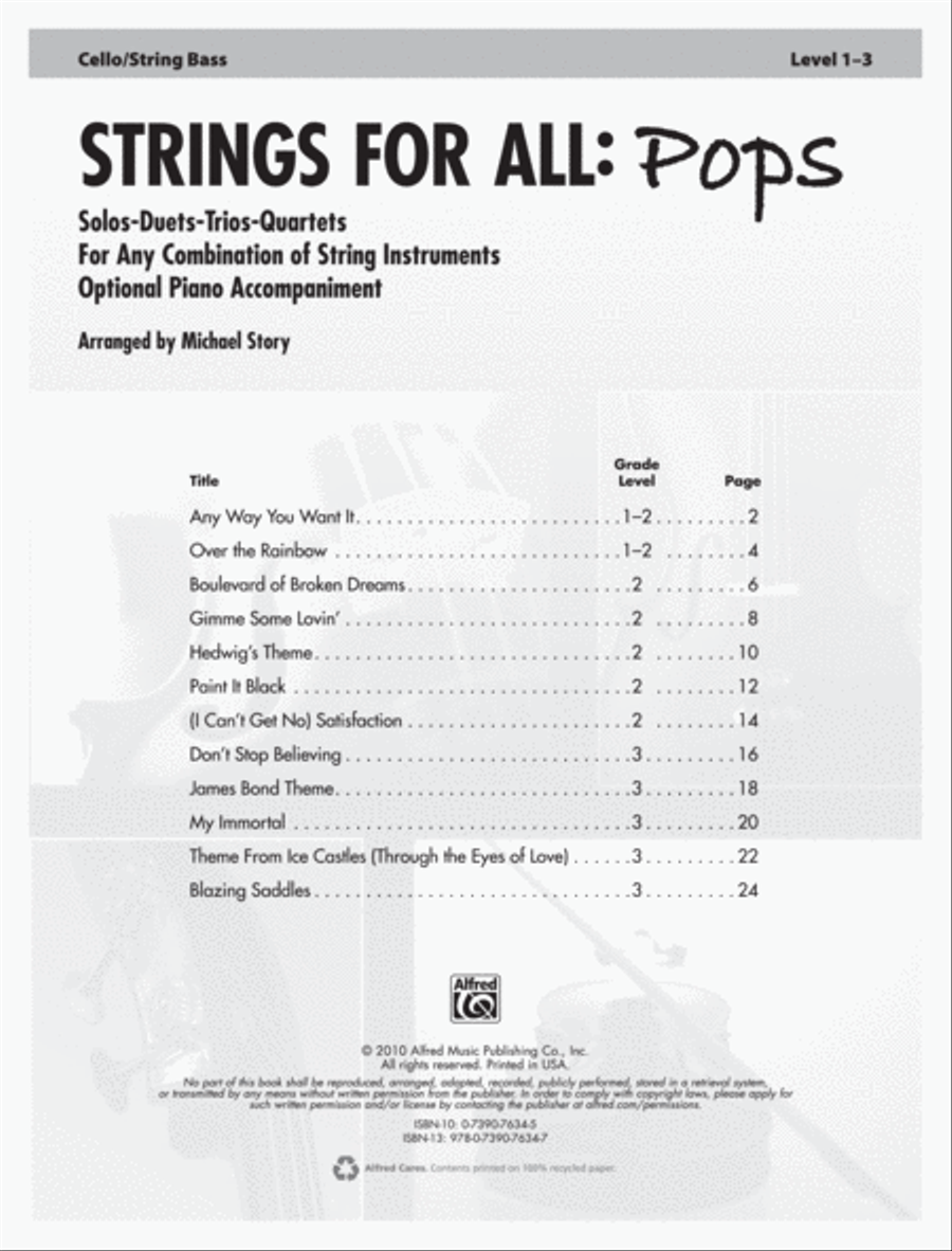 Strings for All -- Solo-Duet-Trio-Quartet with Optional Piano Accompaniment Small Ensemble scores gallery preview page 2