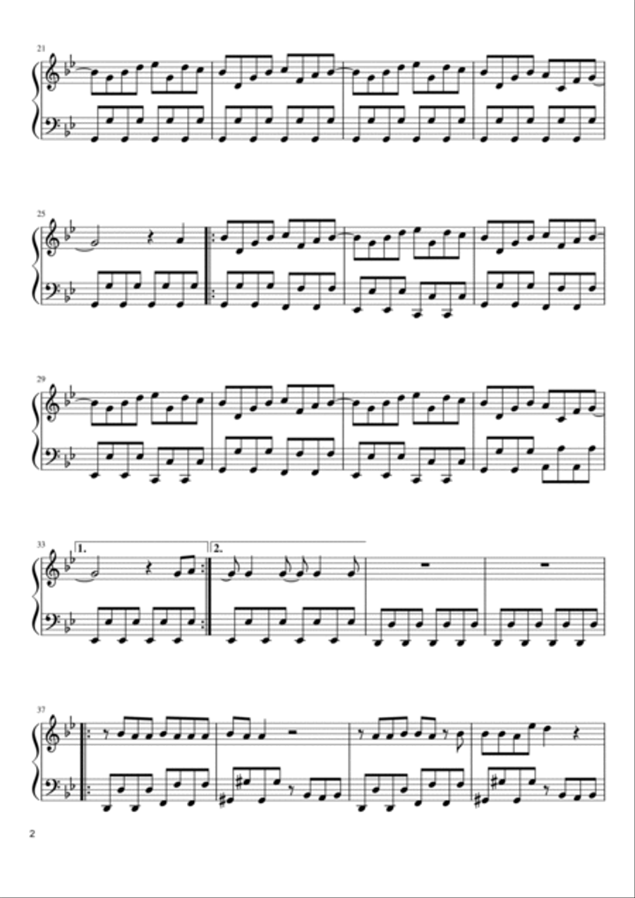 Blue (da Ba Dee) Piano Solo scores gallery preview page 2