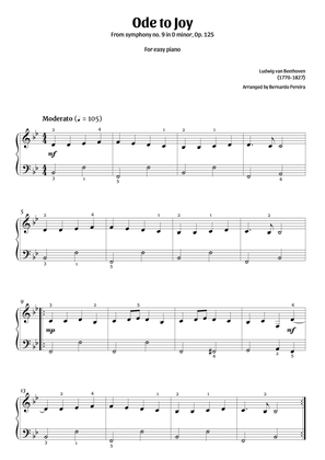 Ode To Joy (easy piano – Bb major)