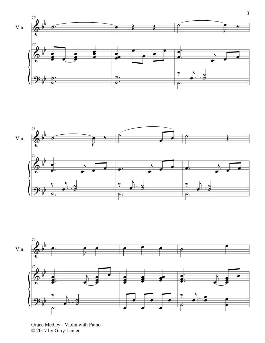 GRACE MEDLEY (for Violin with Piano - Instrument Part included) GRACE MEDLEY (for Violin with Piano - Instrument Part included) Violin Solo scores gallery preview page 4
