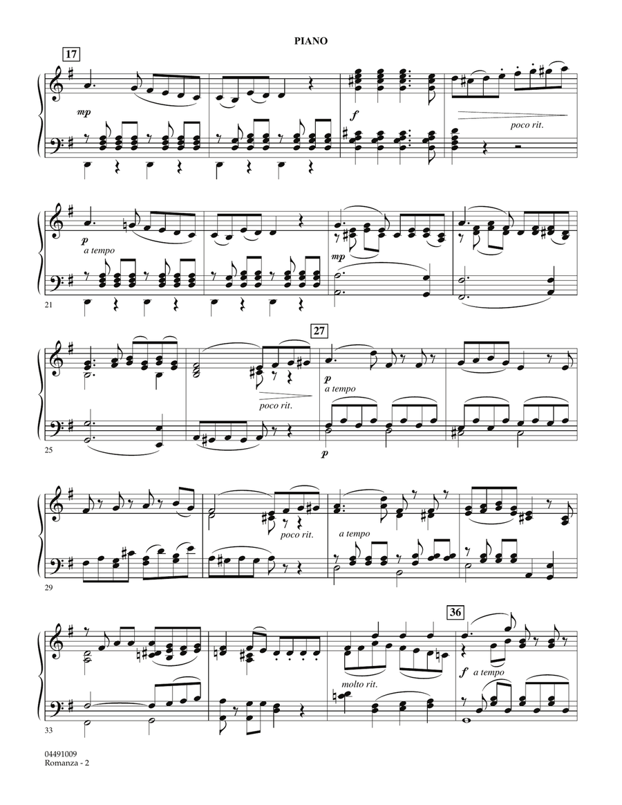 Romanza (from Horn Concerto No. 3, K. 447) - Piano Orchestra scores gallery preview page 2