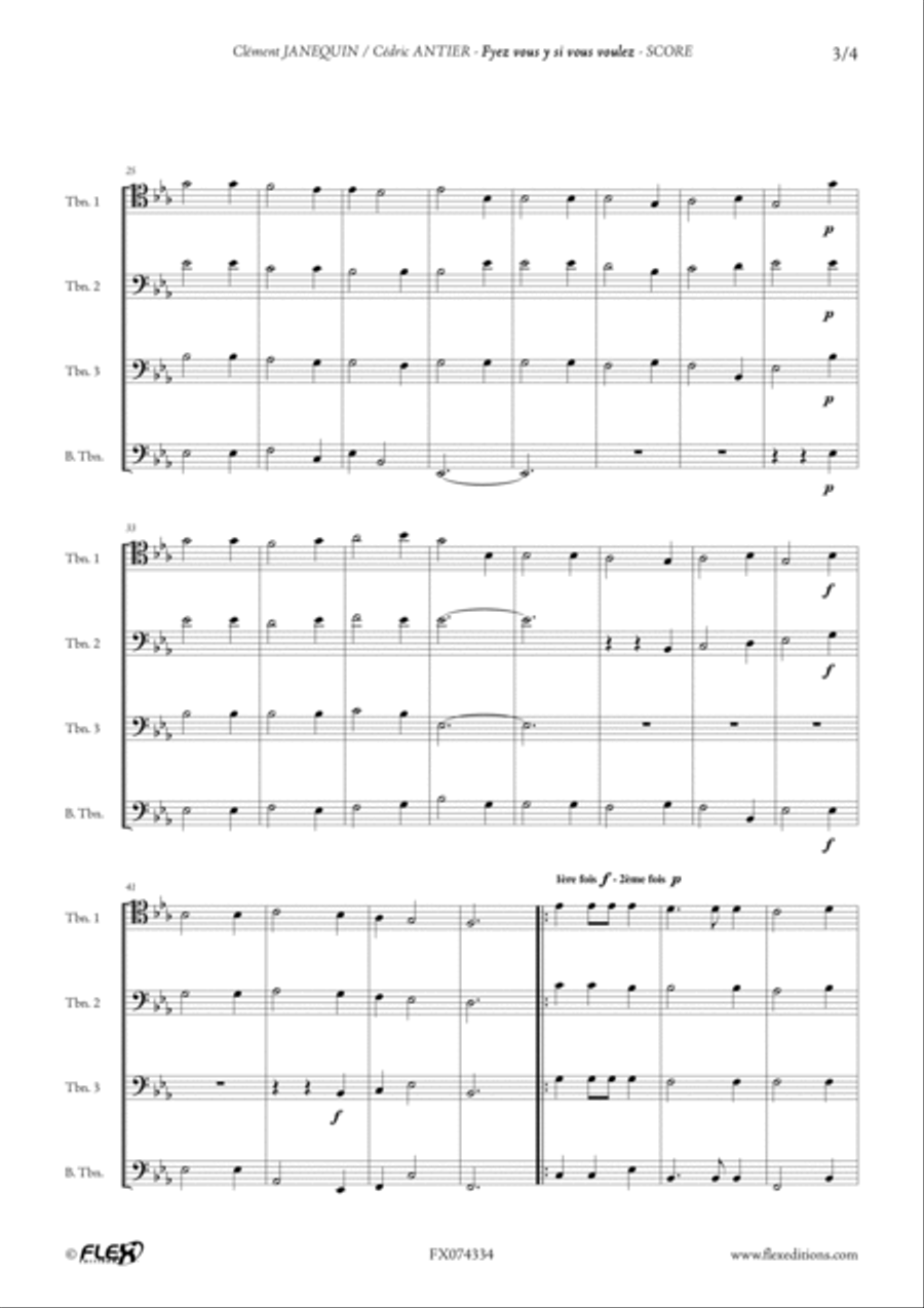 Fyez vous y si vous voulez Trombone scores gallery preview page 3