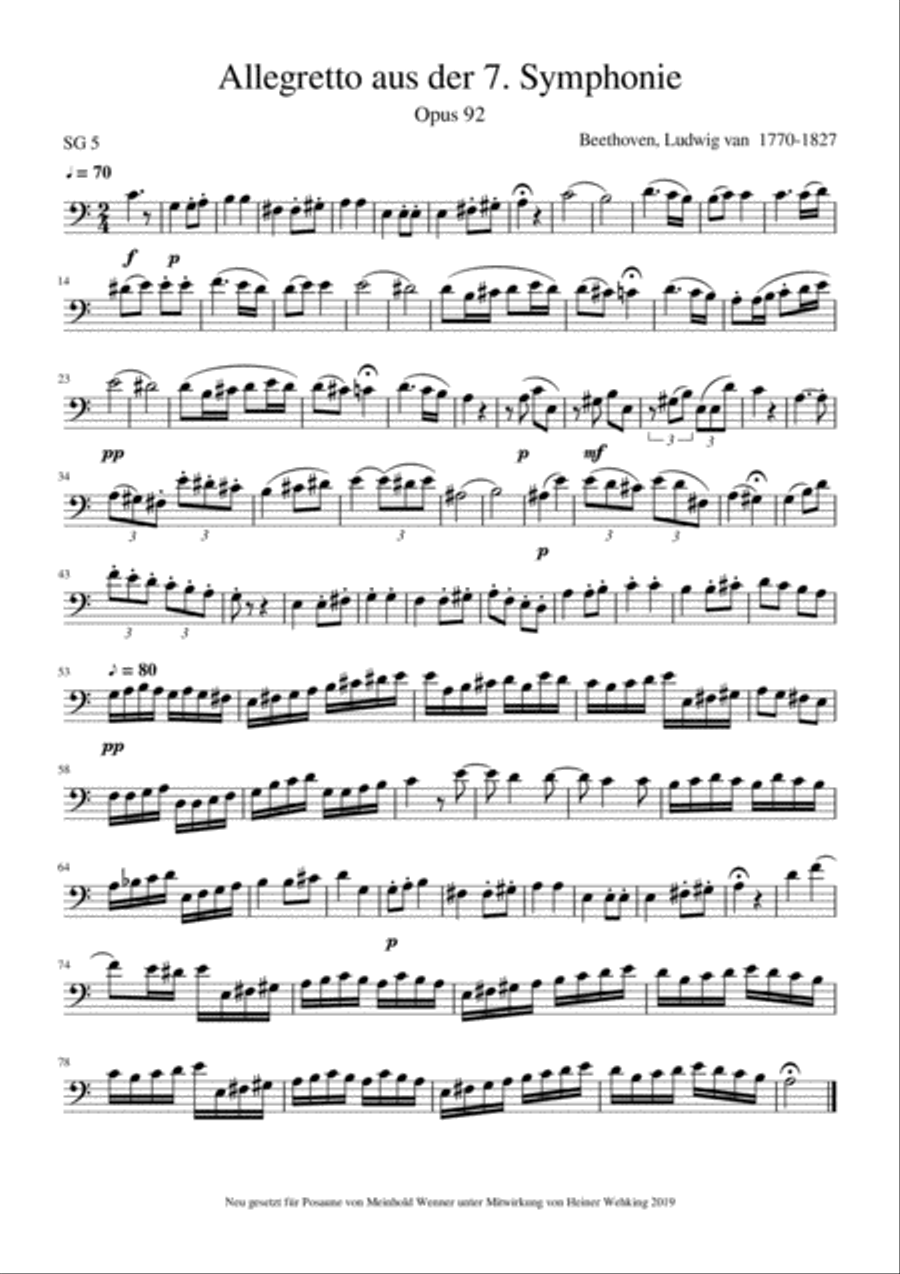 Trombone Solo Posaune Pieces Komponist born 1758-1770 - 12 Pieces Trombone Solo Posaune Soli Stü Trombone Solo scores gallery preview page 6