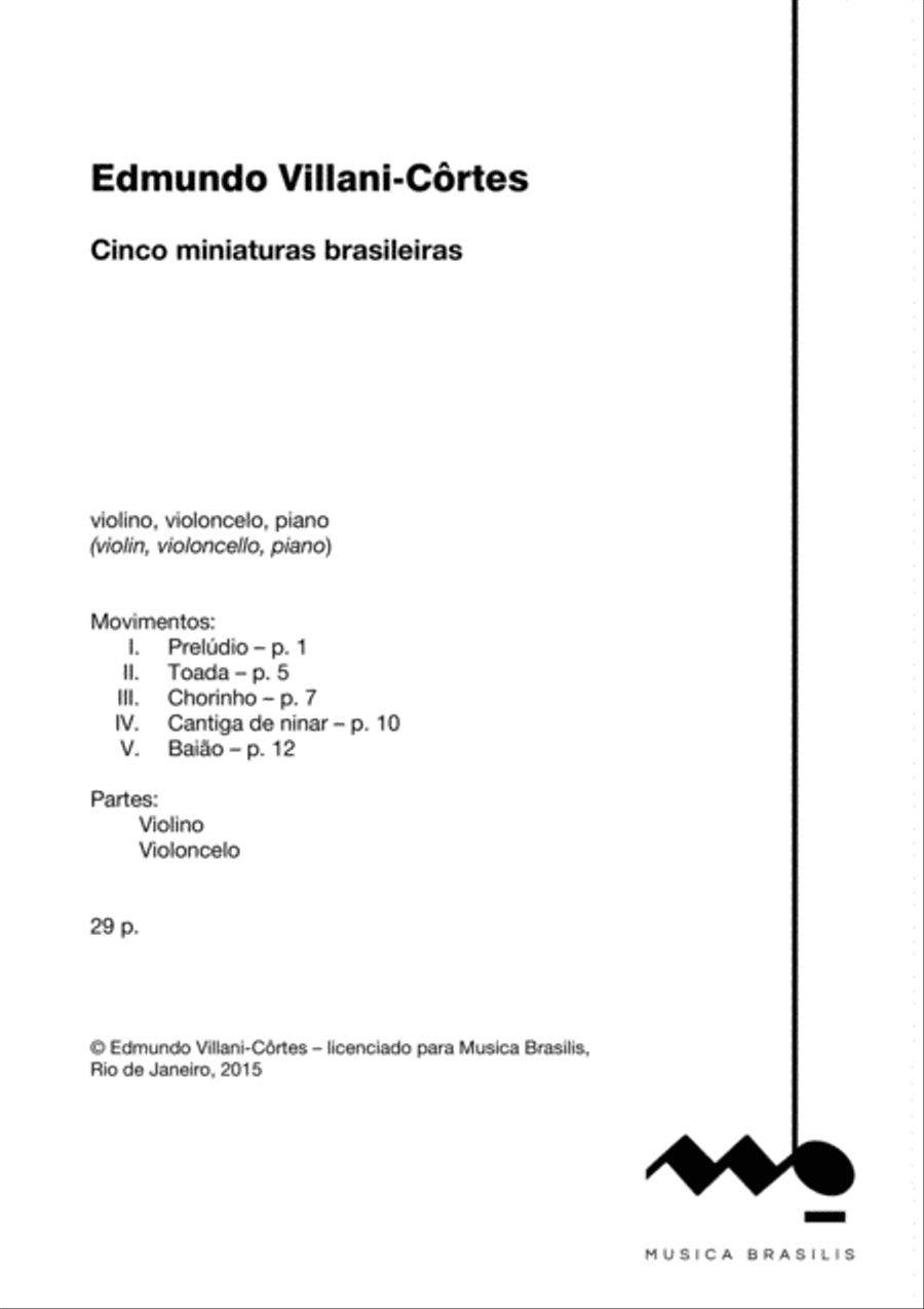 Cinco miniaturas brasileiras (violino, violoncelo e piano) Piano Trio scores gallery preview page 2