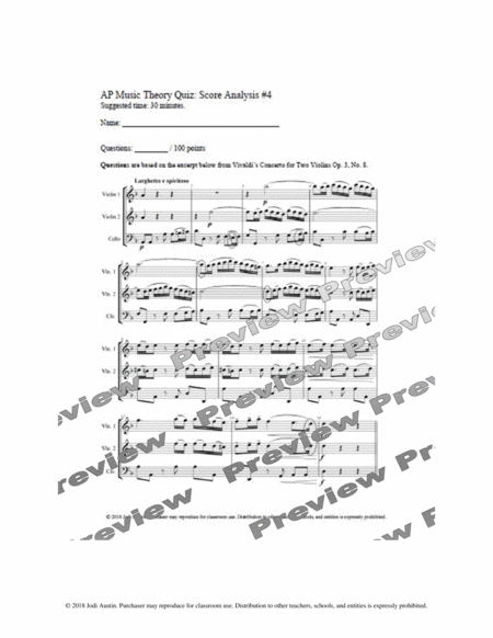 AP Music Theory - Score Analysis image number null