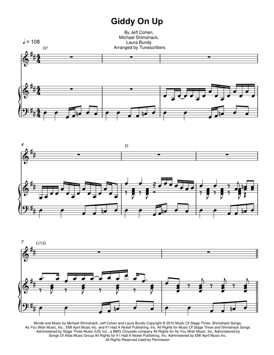 Giddy On Up Voice scores gallery preview page 1