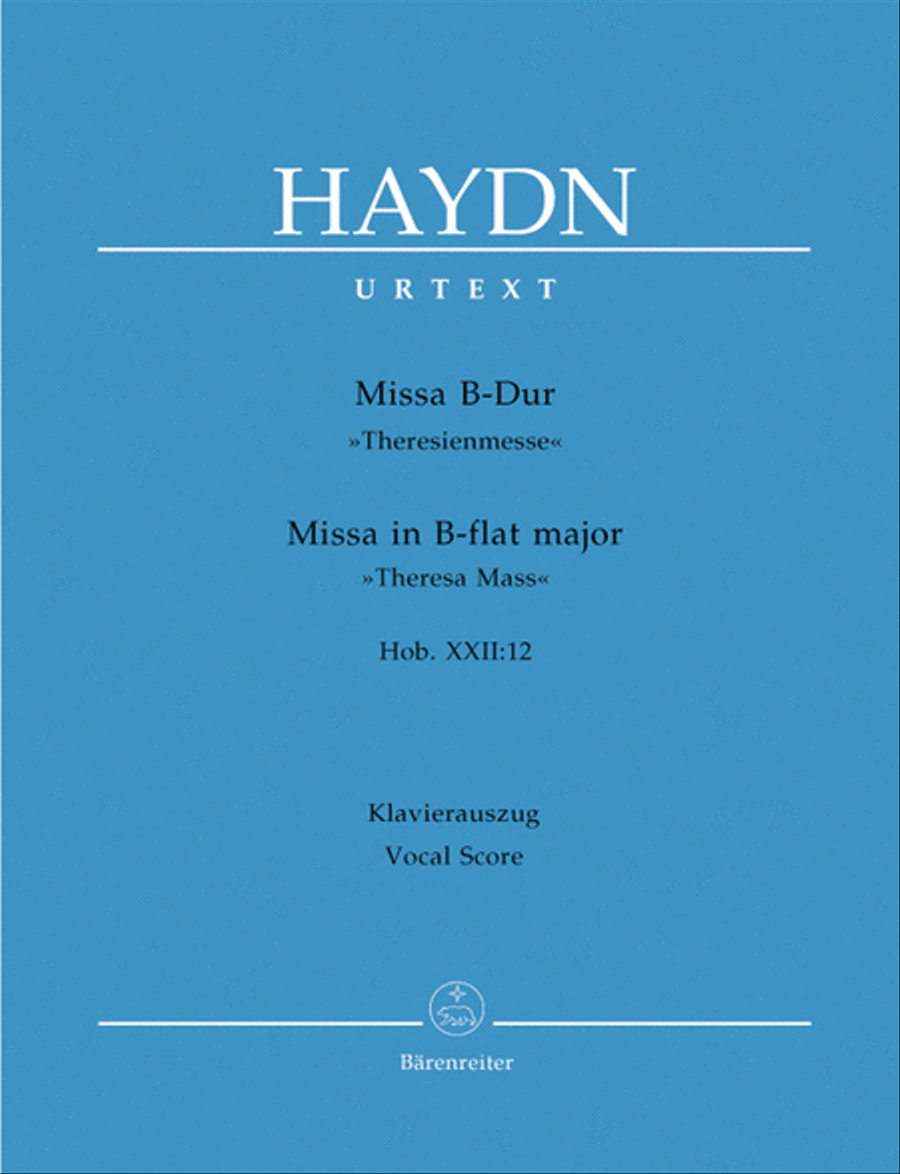 Missa B flat major Hob.XXII:12 'Theresa Mass' 4-Part scores gallery preview page 1