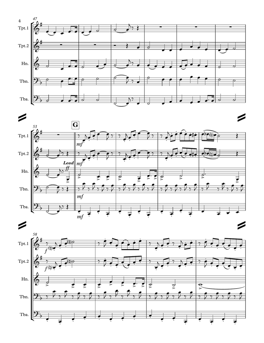 Ein Prosit (for Brass Quintet) Brass Quintet scores gallery preview page 5
