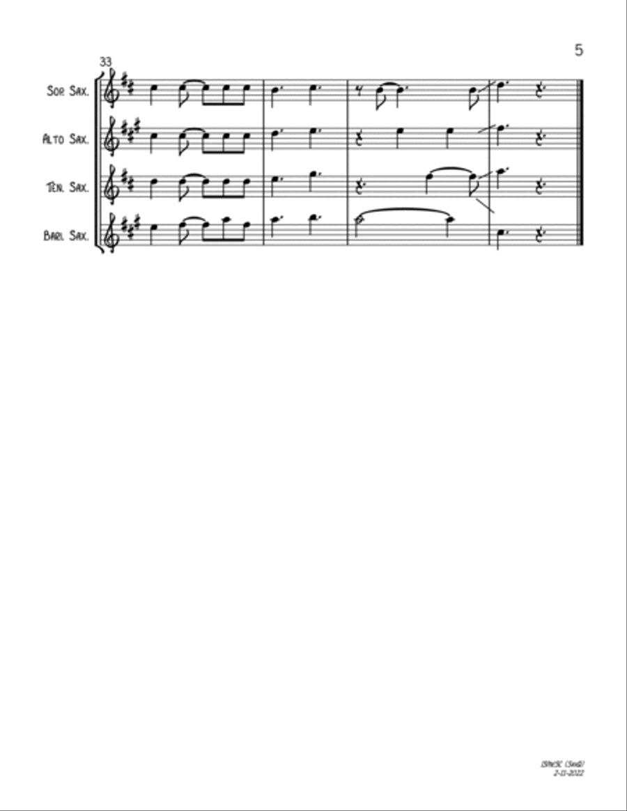 I Saw Mommy Kissing Santa Claus Woodwind Quartet scores gallery preview page 5