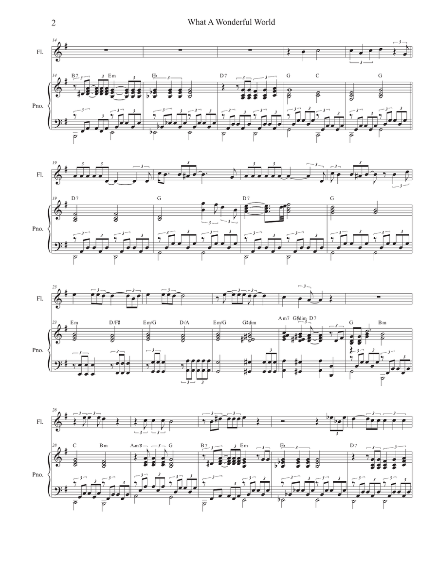 What A Wonderful World Flute Solo scores gallery preview page 2
