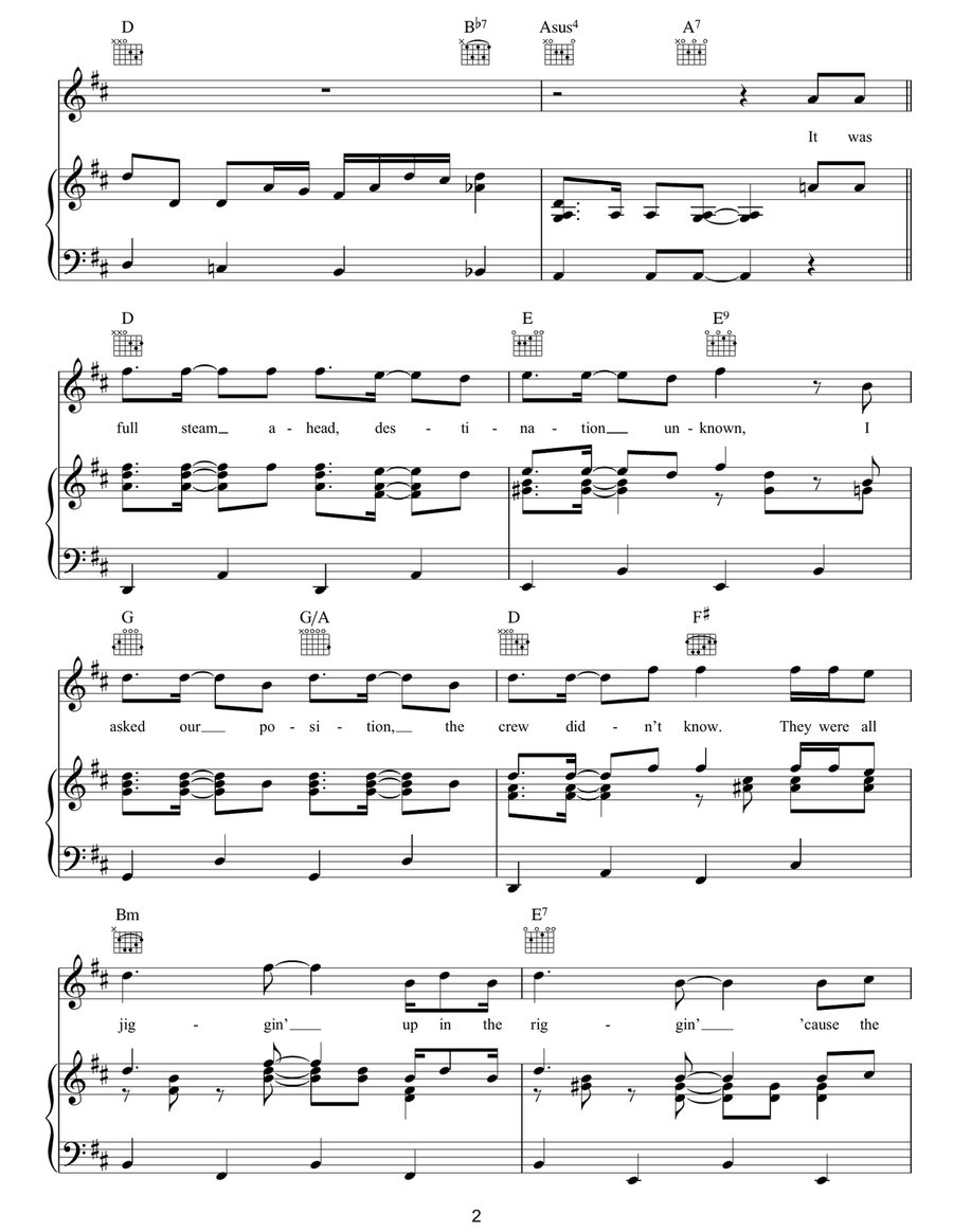 Dancing With The Captain Acoustic Guitar - Digital Sheet Music page 2