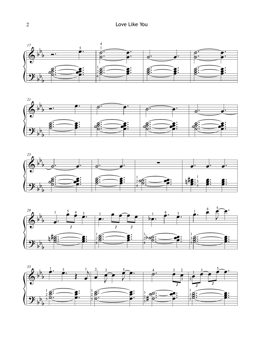 Love Like You (end Credits) Easy Piano scores gallery preview page 2