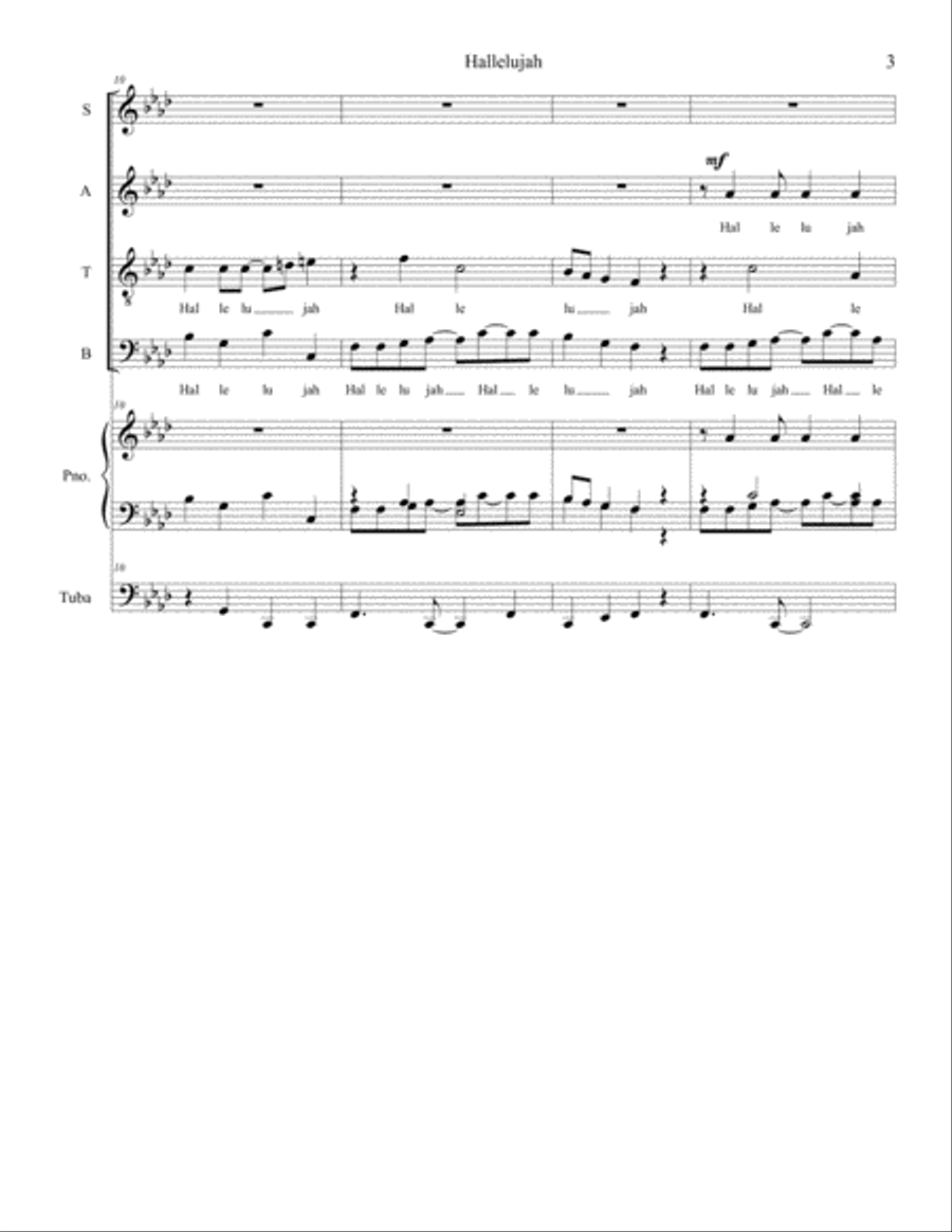 Hallelujah 4-Part scores gallery preview page 3