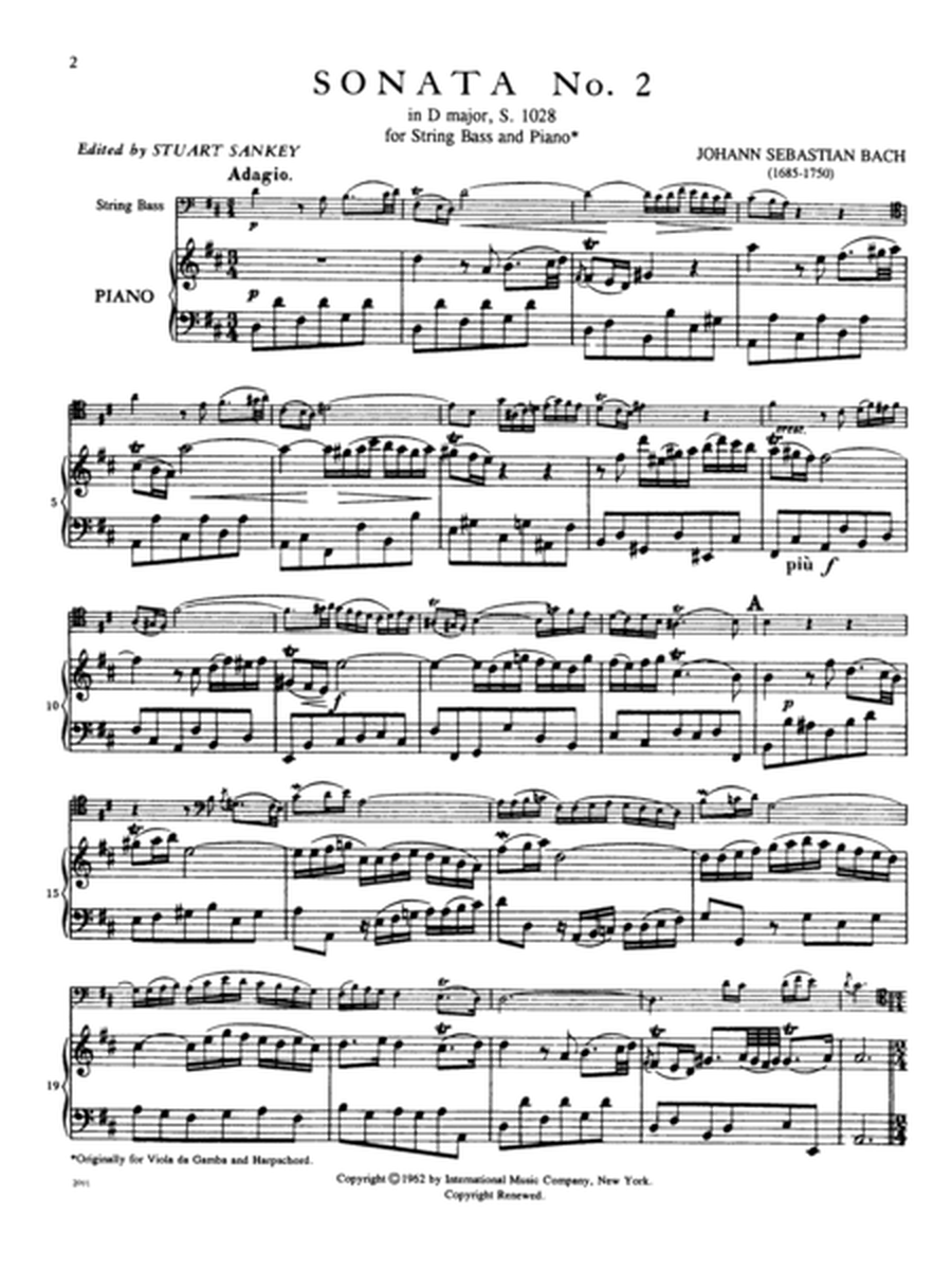 Sonata No. 2 In D Major, S. 1028 (Solo Tuning)