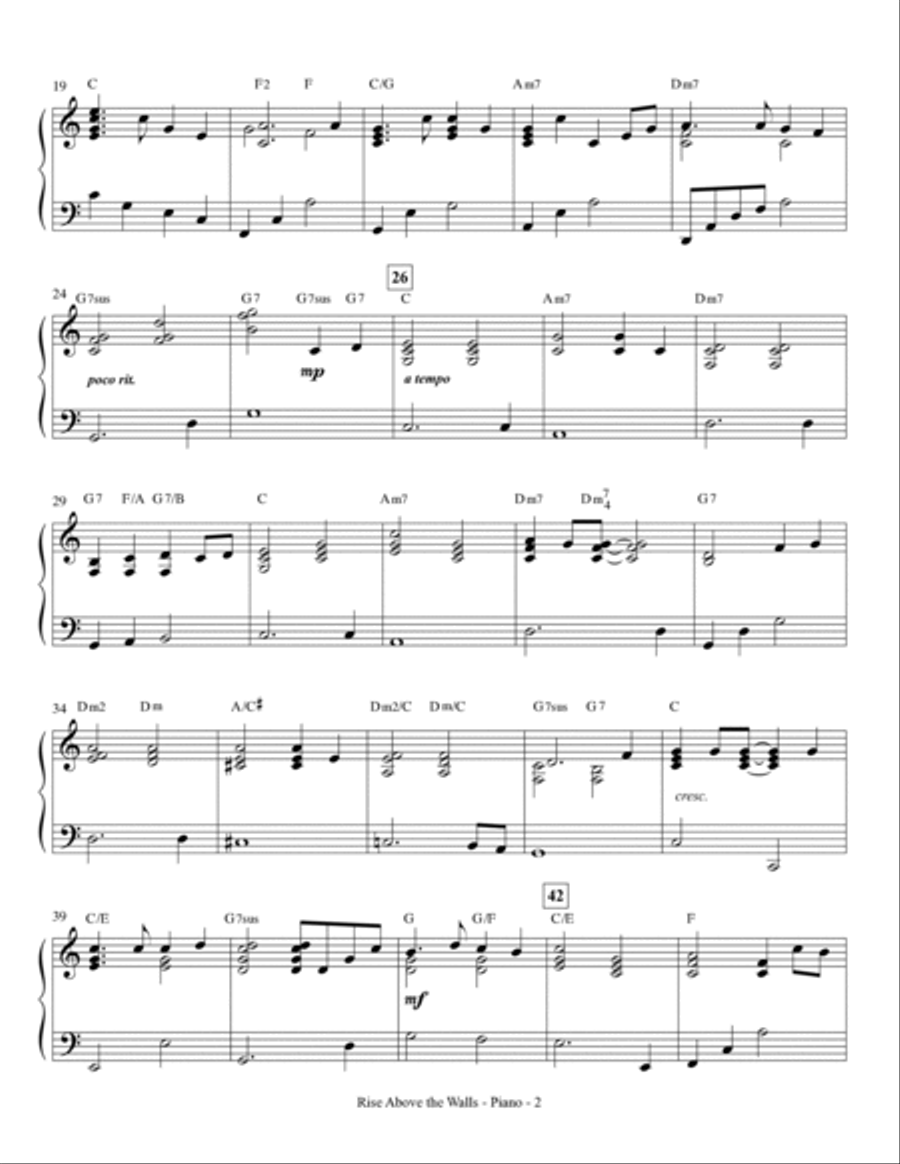 Rise Above The Walls - Piano Choir scores gallery preview page 2