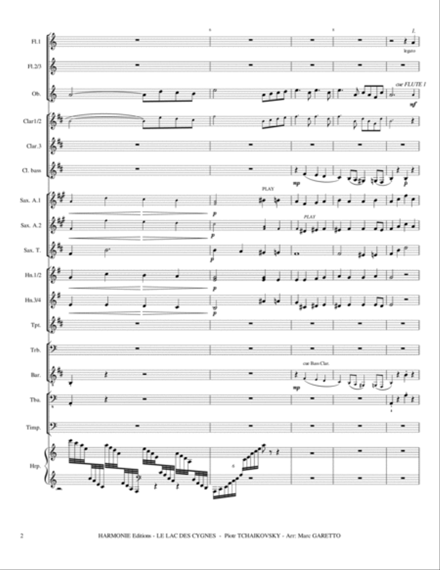 Swan Lake Scene - Le Lac des Cygnes - Piotr Ilitch Tchaïkovski - Black Swan for Concert Band Concert Band scores gallery preview page 3