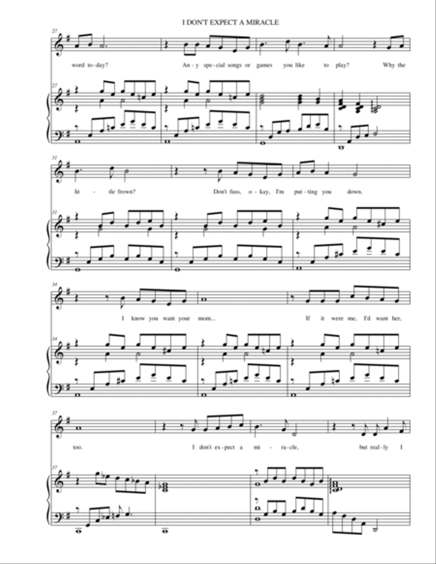 I Don't Expect a Miracle Tenor Voice scores gallery preview page 3