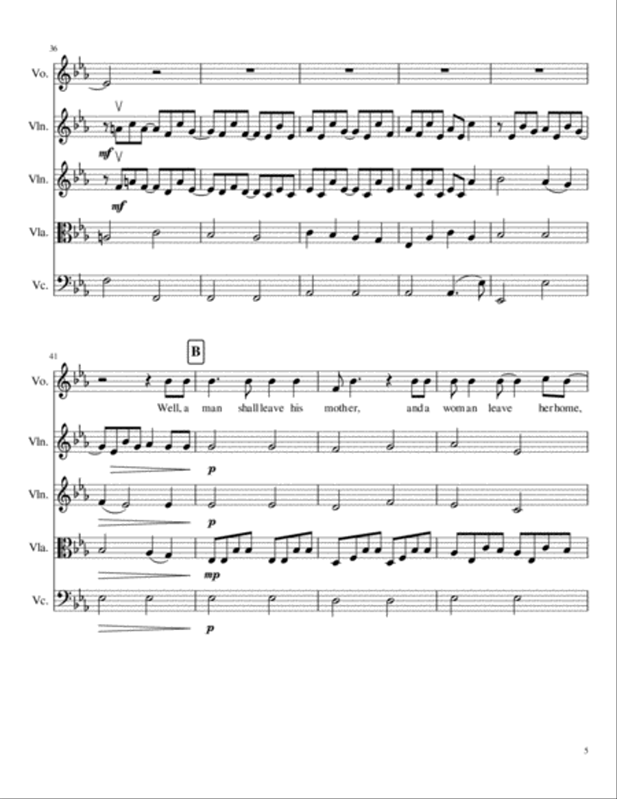 Wedding Song (There Is Love) Chamber Orchestra scores gallery preview page 5