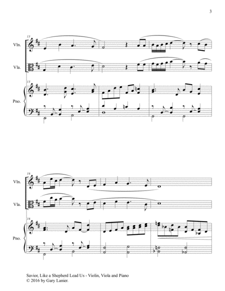 SAVIOR, LIKE A SHEPHERD LEAD US (Trio – Violin, Viola & Piano with Parts) image number null