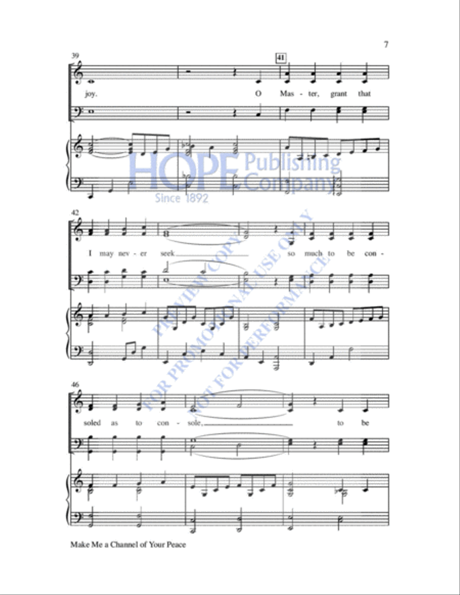 Make Me a Channel of Your Peace 4-Part scores gallery preview page 8