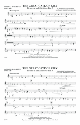The Great Gate of Kiev: Optional Bb Clarinet/Horn in Bb