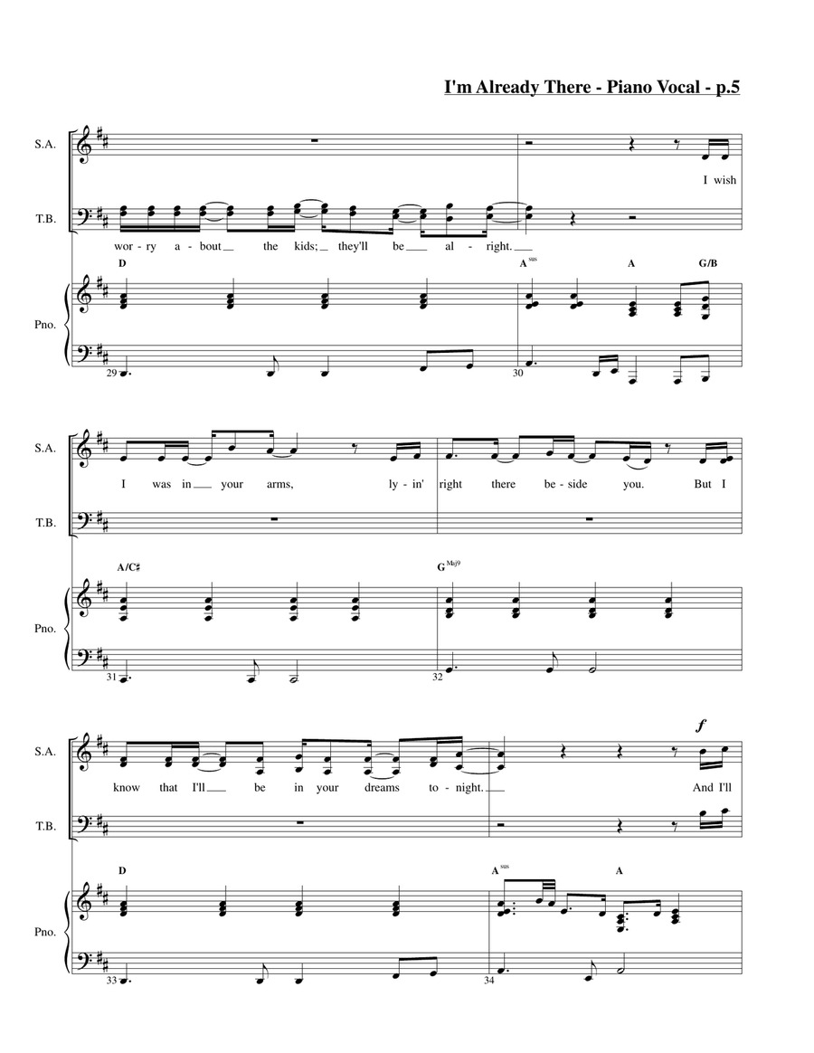 I'm Already There 4-Part scores gallery preview page 5