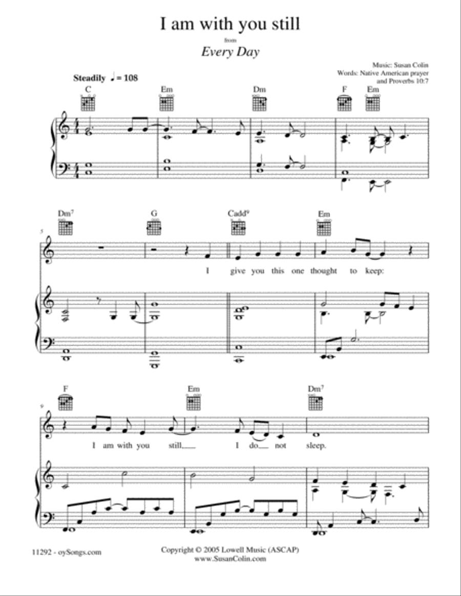 I Am With You Still I Am With You Still Piano, Vocal, Guitar scores gallery preview page 1