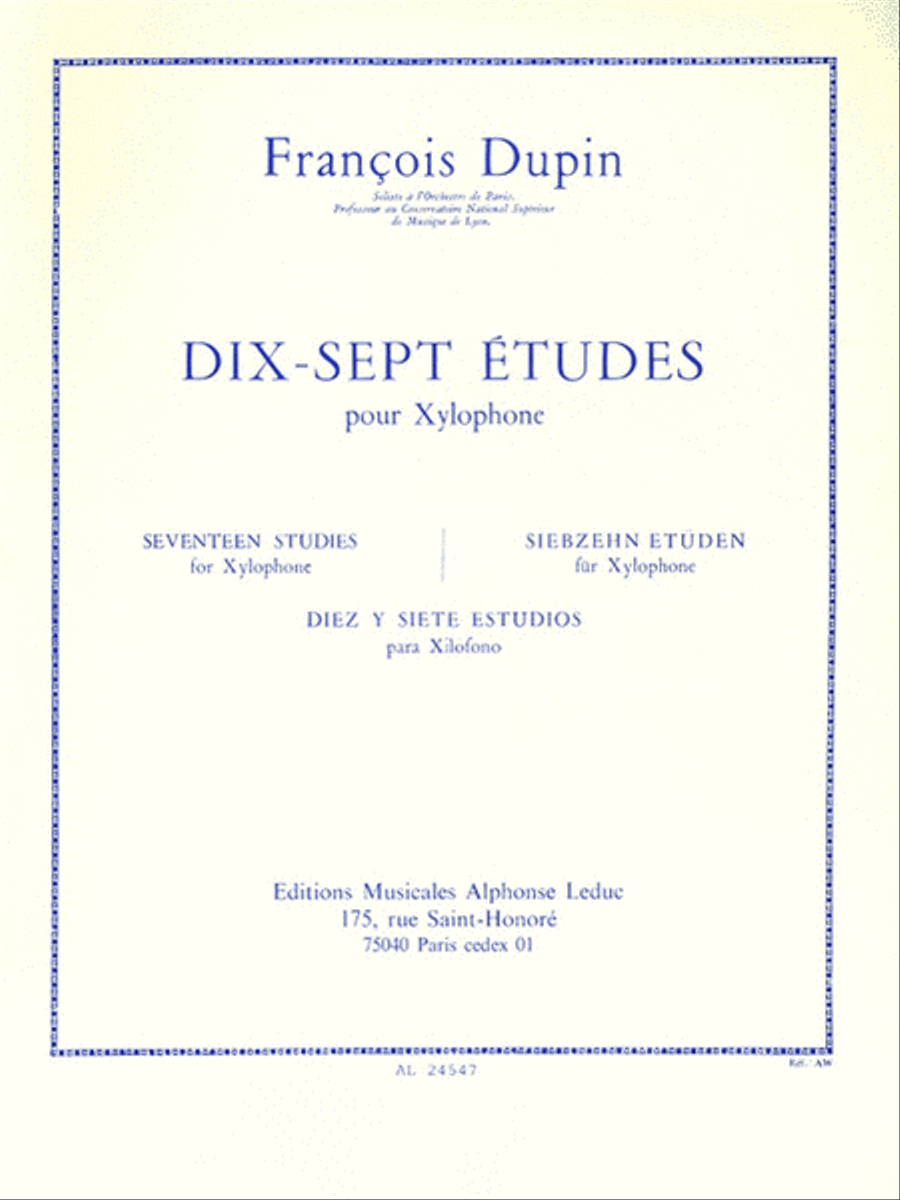 Dix-sept Etudes Pour Xylophone