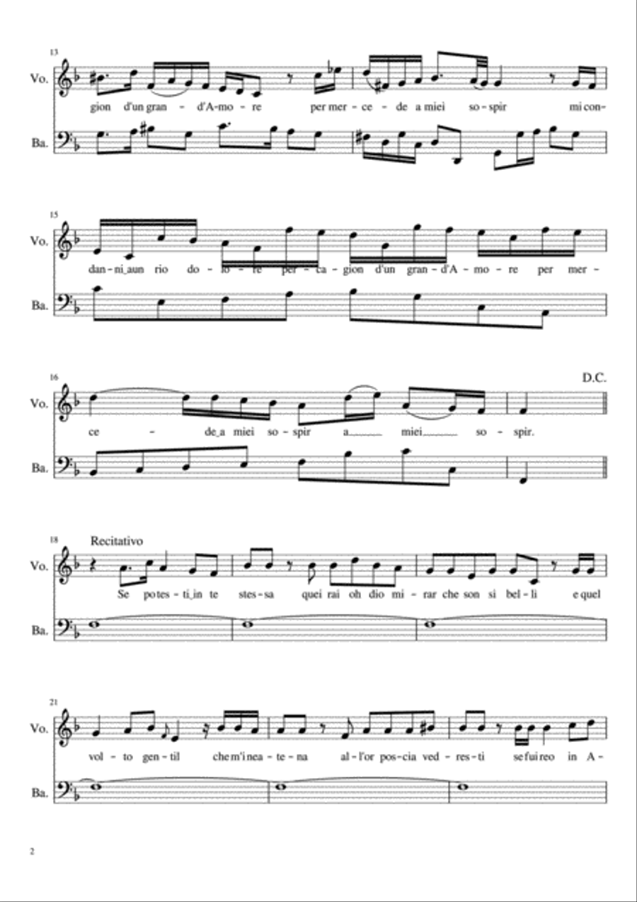 Se t’offesi o bella Irene Complete Score with Parts Small Ensemble scores gallery preview page 2