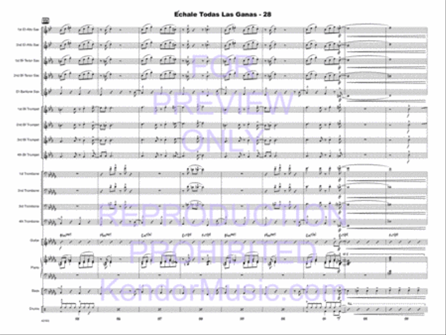Echale Todas Las Ganas (Give It All You Got) Jazz Ensemble scores gallery preview page 29