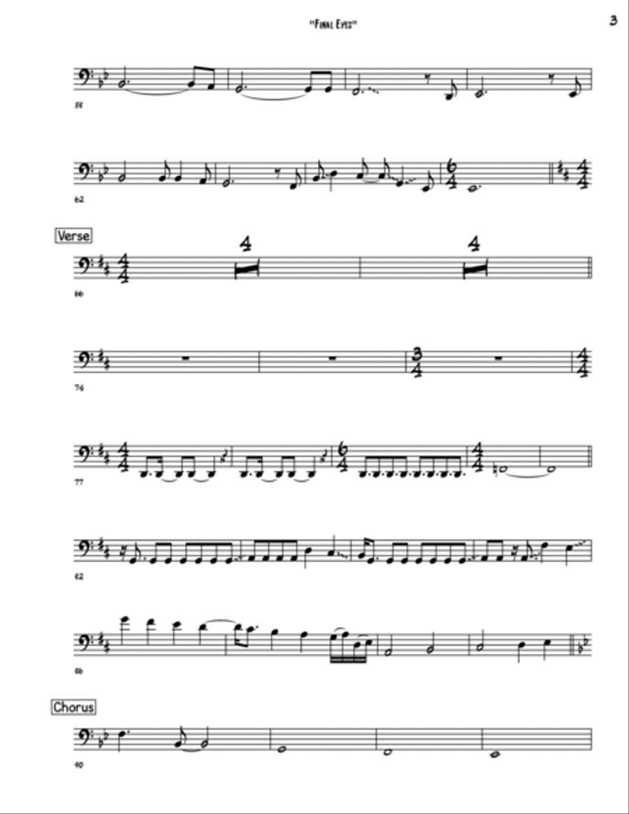 Final Eyes Bass Guitar scores gallery preview page 3