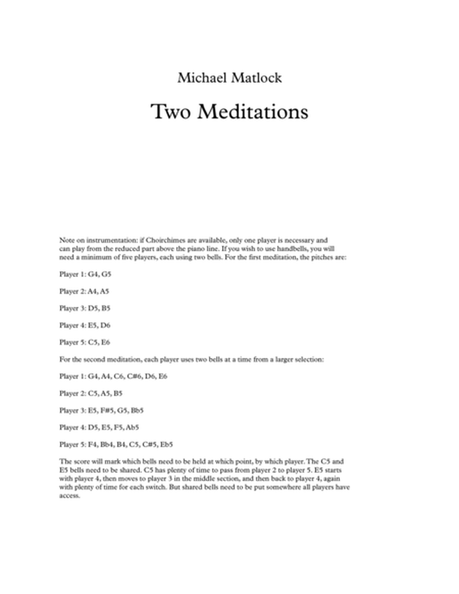 Two Meditations (P/C)