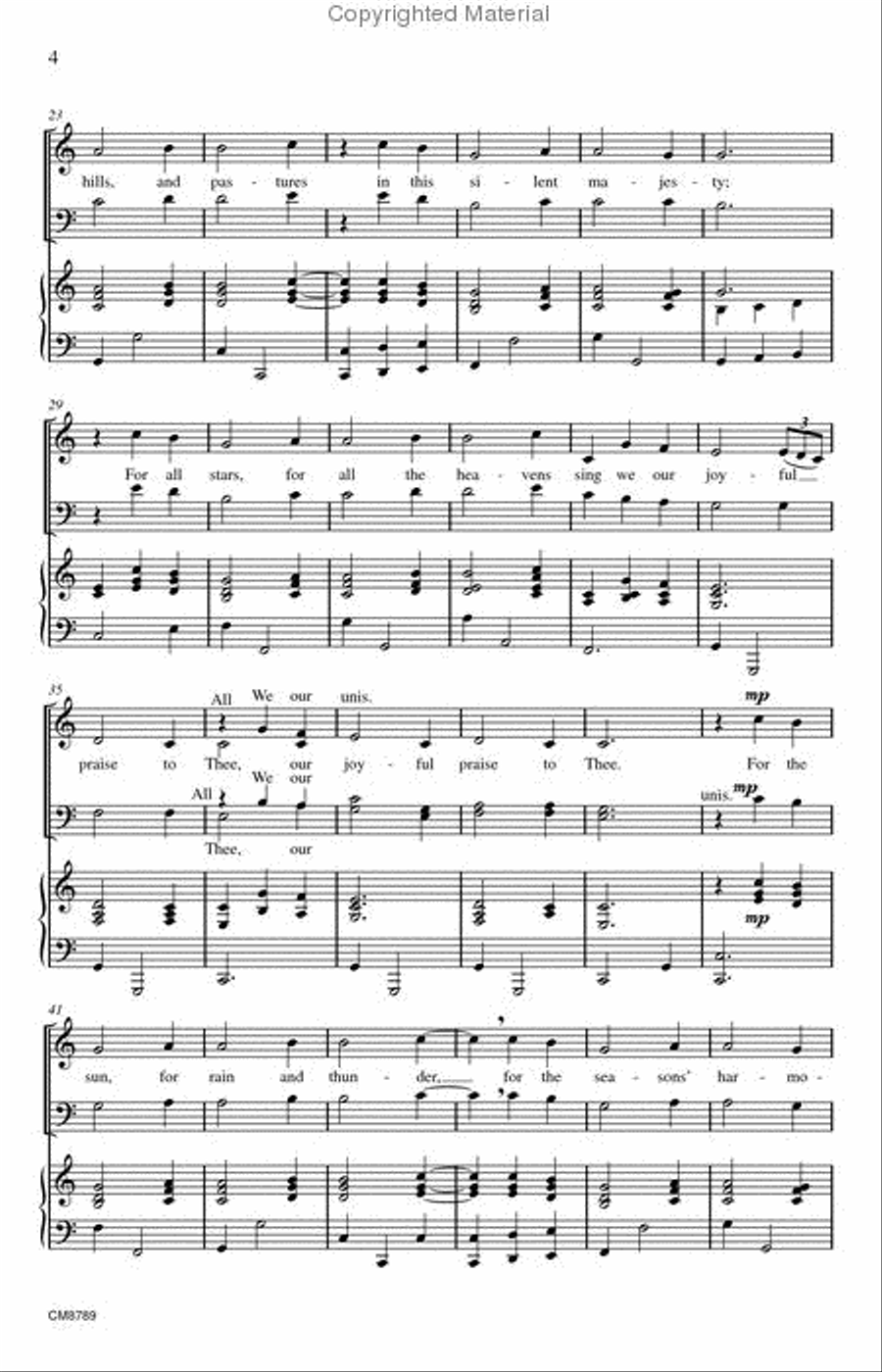 Blue Green Hills of Earth 4-Part scores gallery preview page 3