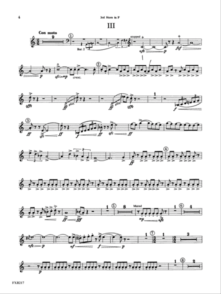 Symphony for Brass and Percussion: 3rd F Horn Concert Band scores gallery preview page 4